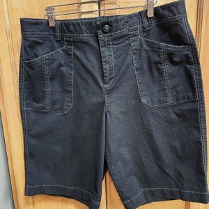 Dockers long shorts, black w tan stitching